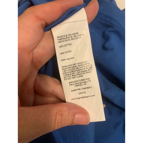 Original Penguin Men Blue Graphic Short Sleeve T-Shirt Size Large - Picture 5 of 5